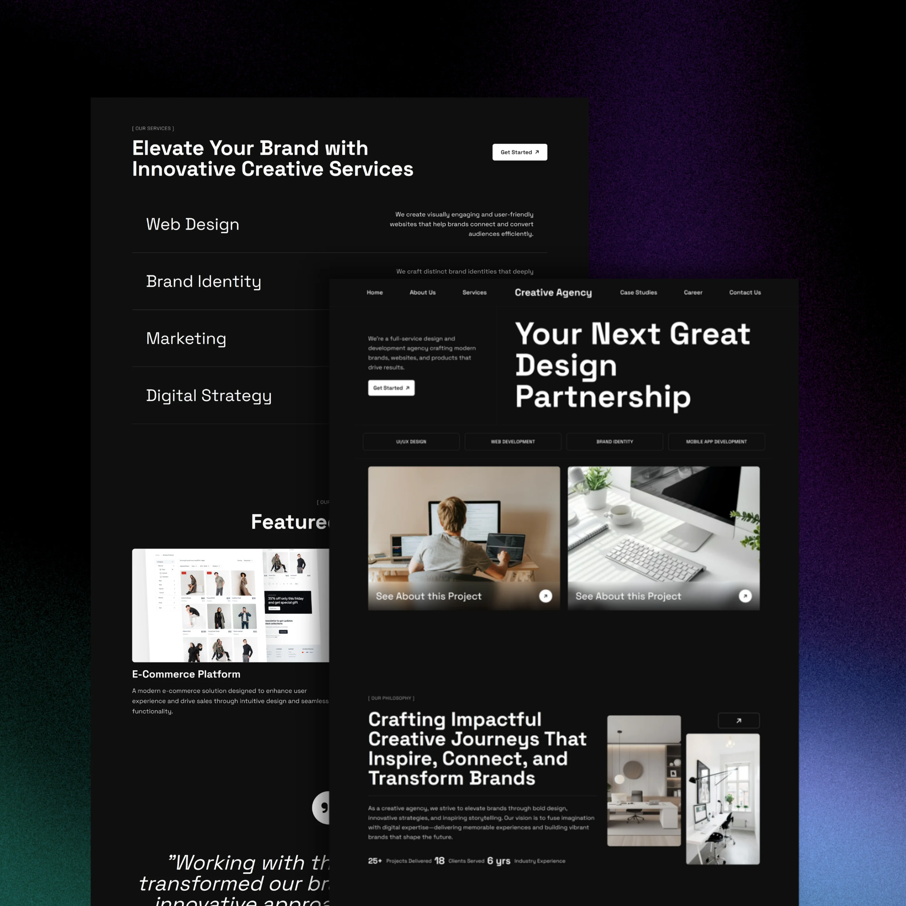 Portfolio web design — bold hero layout with clean typography (sample 1)