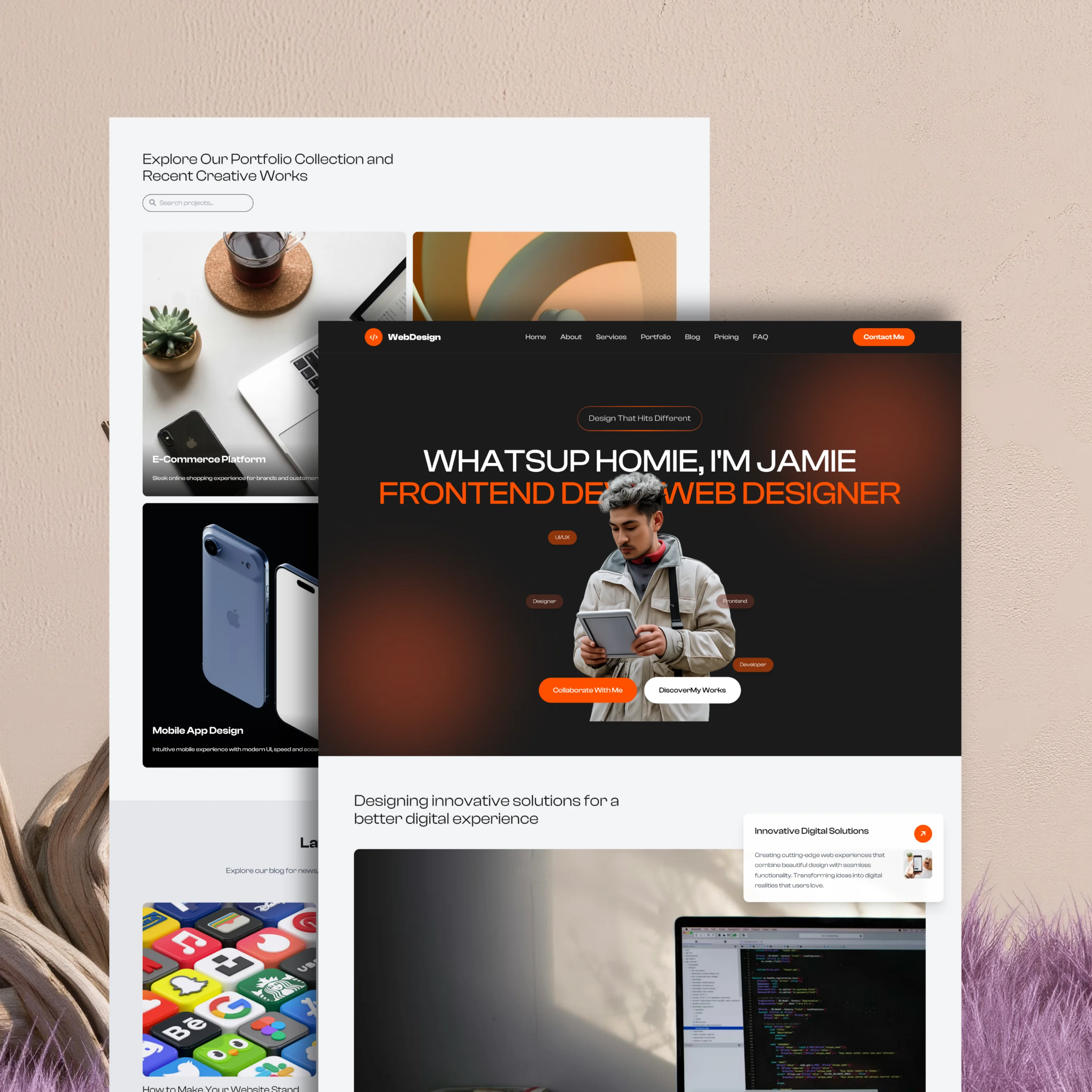 Portfolio website — responsive section design for mobile-first layout (sample 11)