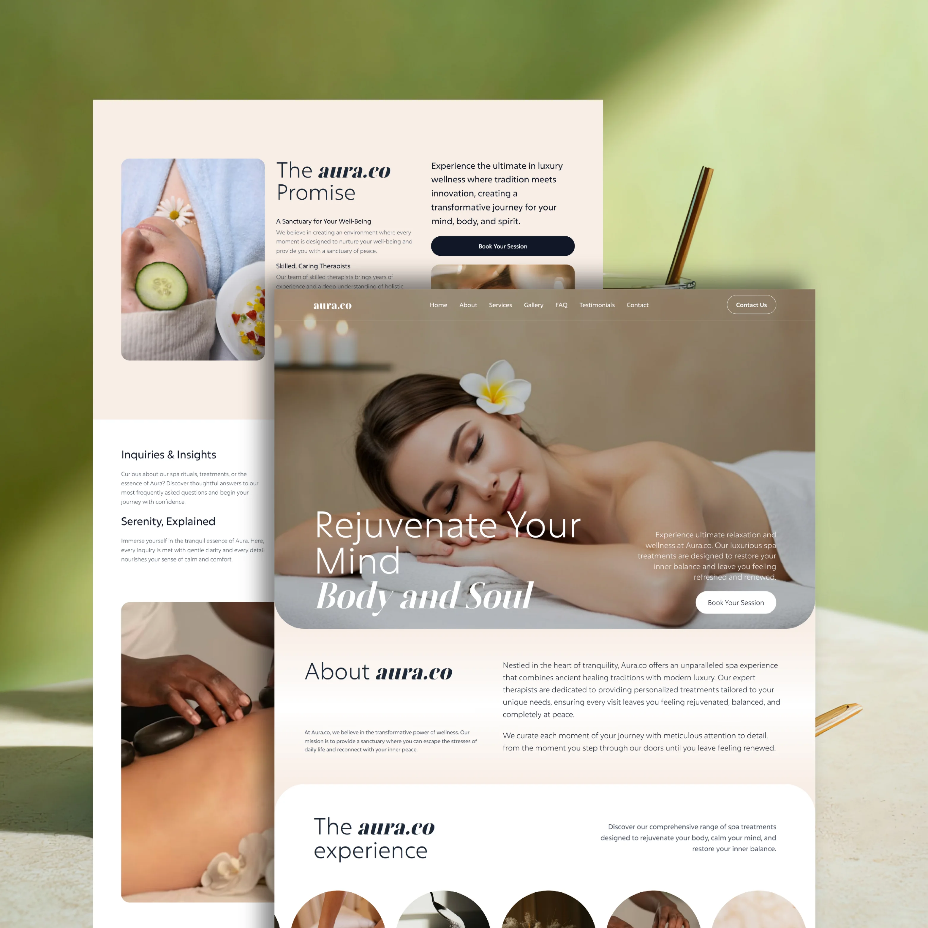 Portfolio web design — simple services + CTA section pattern (sample 17)