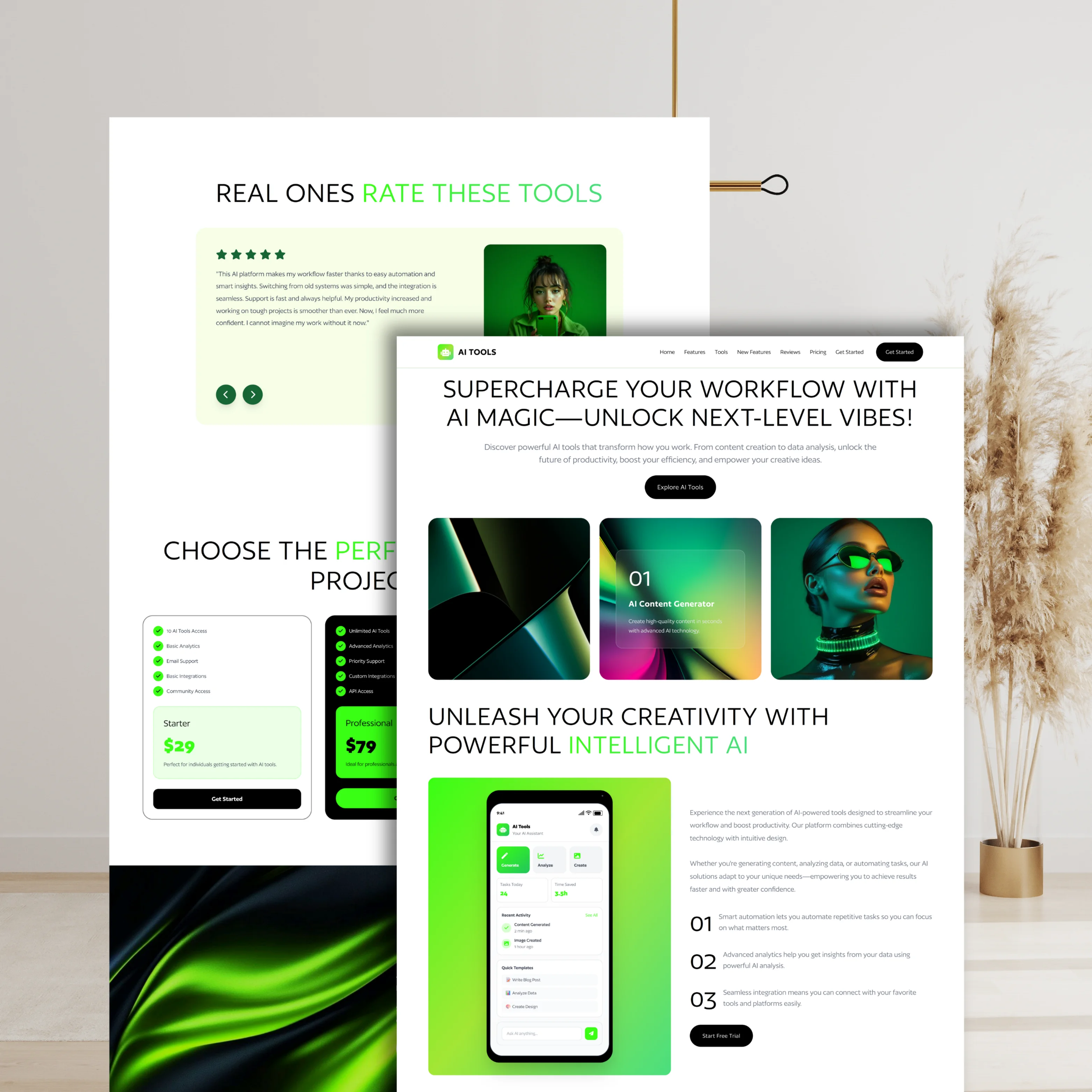 Portfolio UI — minimalist landing page section design (sample 2)