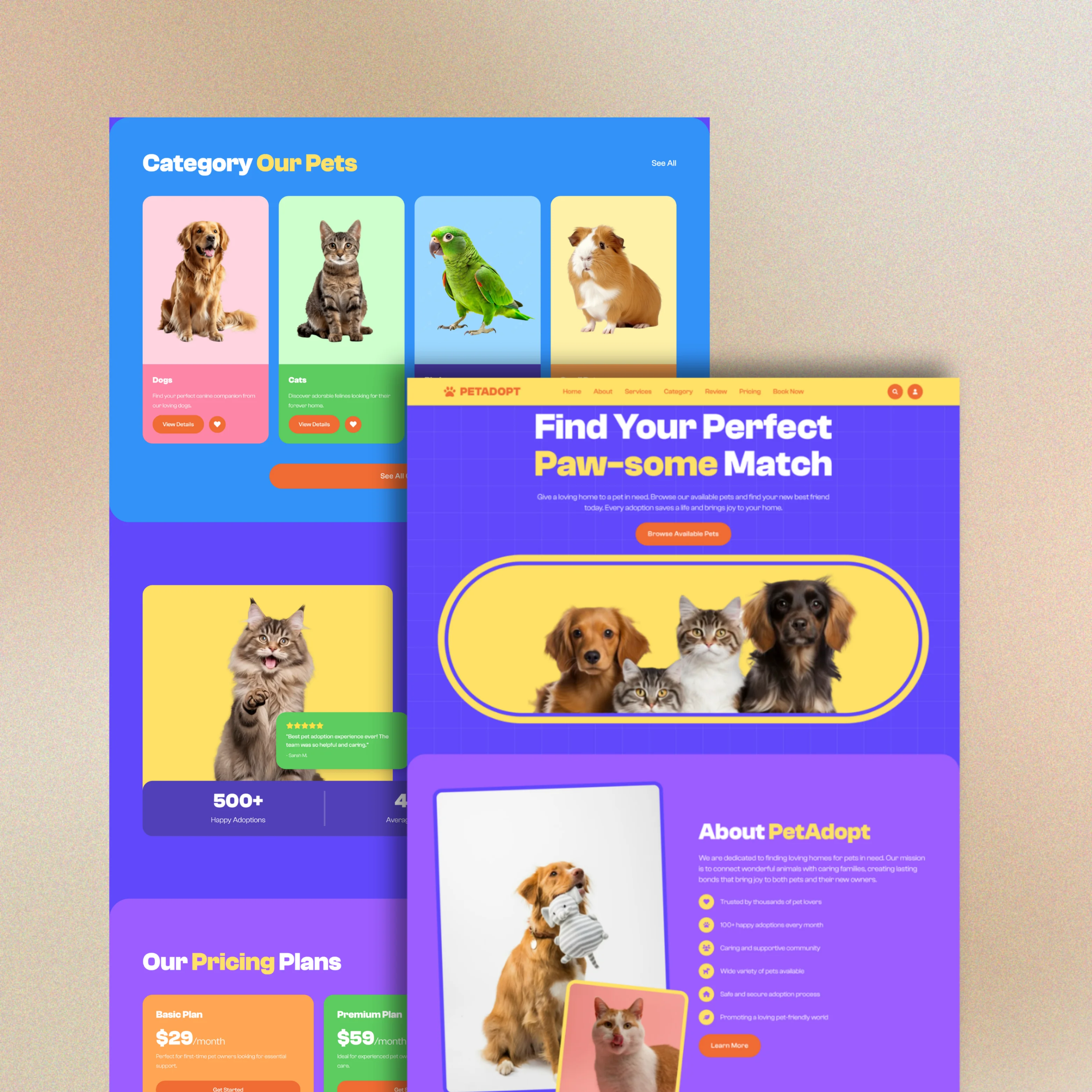 Portfolio web design — product or brand page sections (sample 9)