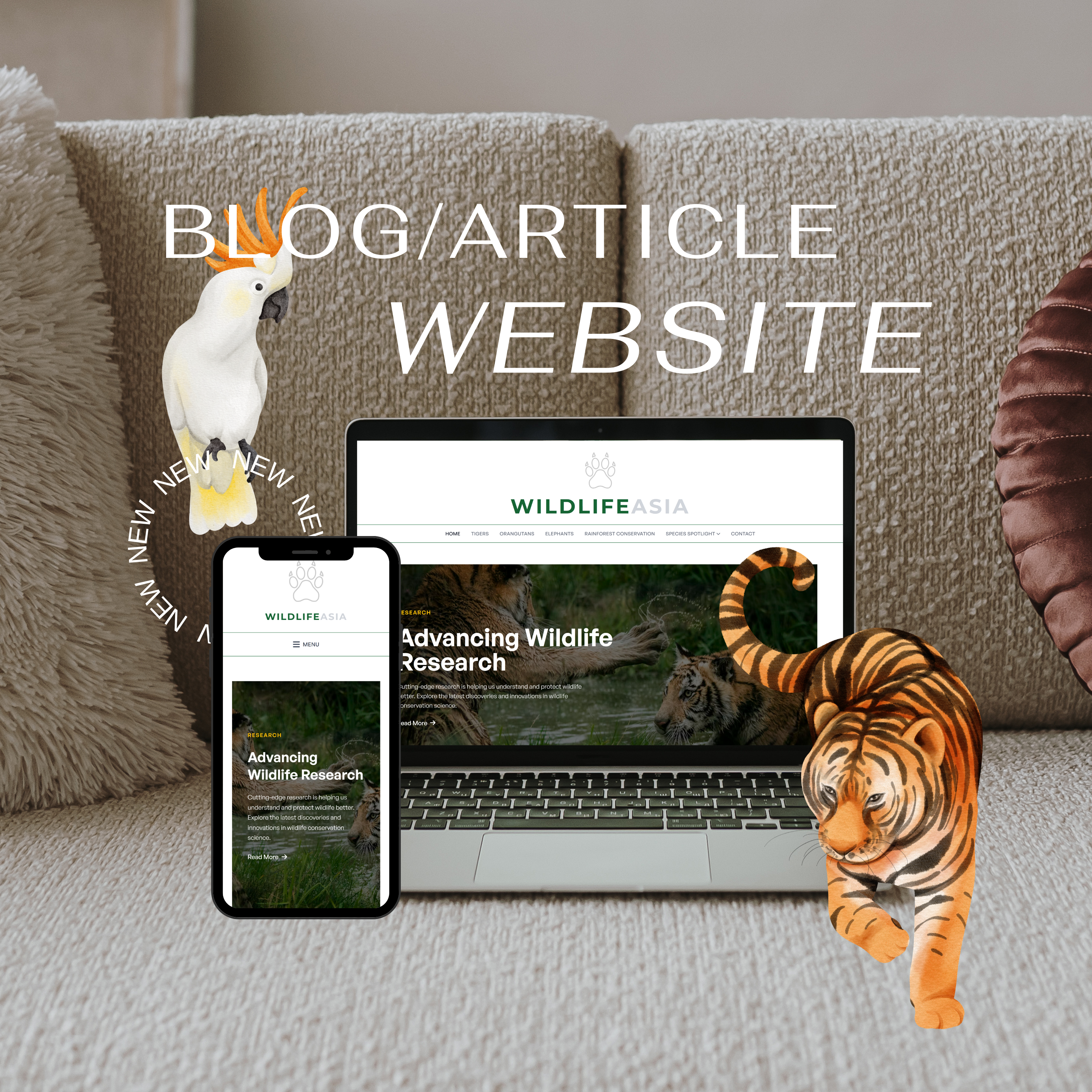 Modern web design workspace