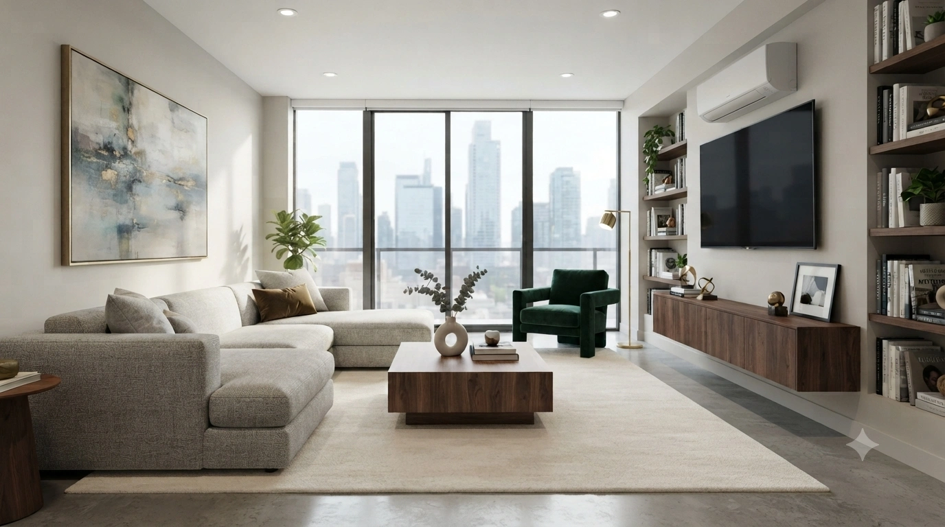 After — upgraded air conditioning