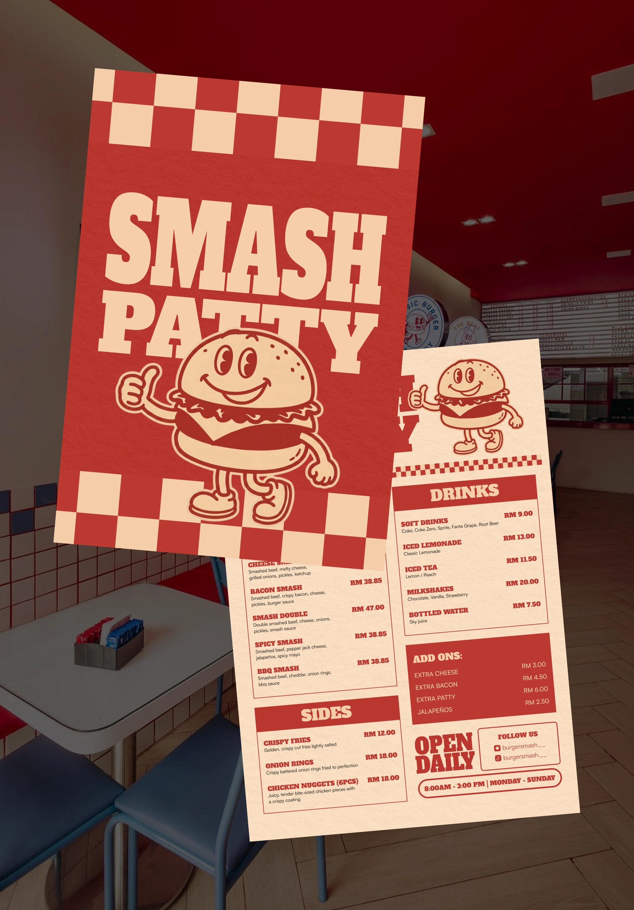 Burger menu poster design 03 by Umairx